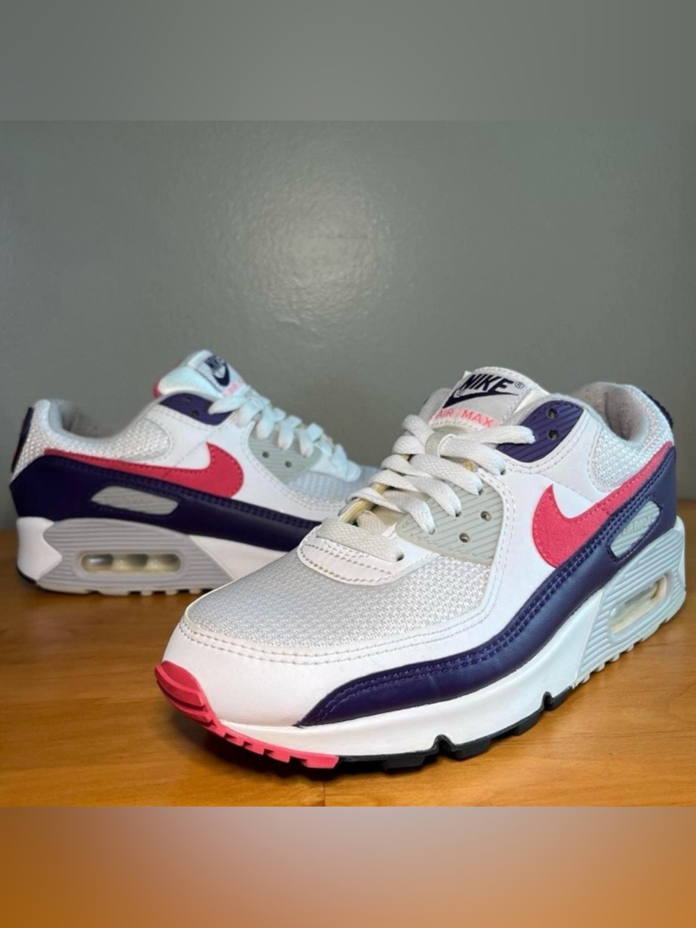 Nike Air Max 90 “Eggplant” Women’s Size 8 - White Purple Zen Grey CW1360-100